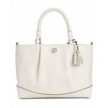 Giani Bernini Braided Handle Leather Satchel, - Ivory/Silver - £55.95 GBP