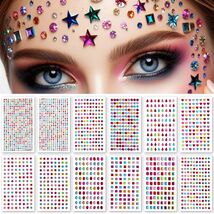 12 Sheet Gems Rhinestone Self Adhesive for Crafts Nail Face Body Festiva... - $10.68