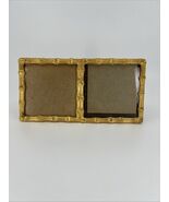 3.5x3.5 MCM VNTG Hollywood Regency Gold Gilt Ormolu Metal Faux Bamboo DB... - $40.00