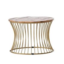 Boho Glam Gold Iron and Wood Round Coffee Table - £1,036.76 GBP