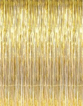 6.4 ft x 9.8 ft Metallic Tinsel Foil Fringe Curtains Pack of 2 Party Streamer Ba - £19.80 GBP