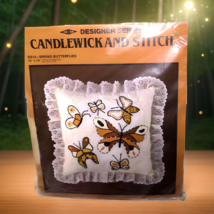 Vintage Candlewick &amp; Stitch Designer  Pillow kit Needlepoint  SPRING BUT... - £11.64 GBP