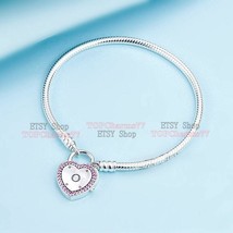 925 Sterling Silver Lock Your Promise Bracelet Snake Chain Bracelet  - £14.38 GBP+