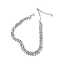 AIXCE Minimalist Sparkly Party Prom Accessories Silver Crystal Necklace Metal Sh - £8.97 GBP