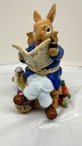 Easter-Spring Bunnies Porcelain Decorative Hinged Keepsake Box Grandpa Baby - £38.79 GBP