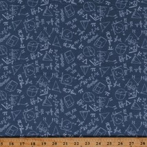 Flannel Math Science Geometry Chemistry Drawings Fabric Print by Yard D276.18 - $12.95