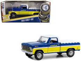 1969 Ford F-100 Pickup Truck Blue Yellow w White Top Bed Cover Goodyear Tires Ru - £34.55 GBP