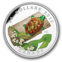 2015 $20 Pure Silver Coin Painted Turtle Murano Glass Canada Mint RCM - £156.90 GBP