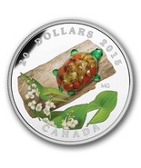 2015 $20 Pure Silver Coin Painted Turtle Murano Glass Canada Mint RCM - £156.90 GBP