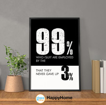 97% Who Quit Motivational Quote Inspirational Wall Art Canvas Office Decor Art - £18.90 GBP+