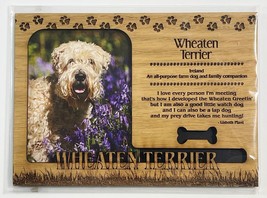 Wheaten Terrier Dog Profile Laser Engraved Wood Picture Frame Magnet - £10.12 GBP