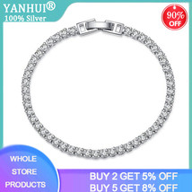 Bracelet luxury round white zirconia diamond bracelets 17cm for women wholesale wedding thumb200