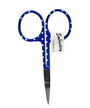 3 3/4 Inch Embroidery Scissors Blue and White Polka Dot Handle - £4.75 GBP
