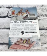 Vtg 1959 Print Ad Evinrude 75 HP Starflite Boat Motor Advertising Art  - £7.62 GBP