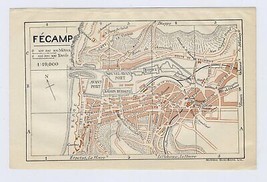 1926 Original Vintage City Map Of Fecamp / Normandy Normandie / France - $23.05