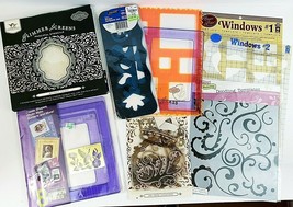Stencils and Glimmer Craft Set Of 17 New and Used - £18.61 GBP
