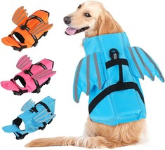 Dog life jacket, Adjustable, Reflective XS-XXL with angel wings, With Handle - £15.62 GBP