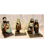 NATIVITY Partylite Votive Candle Holders 3 PC Mary Joseph Baby Wise Men ... - £56.06 GBP