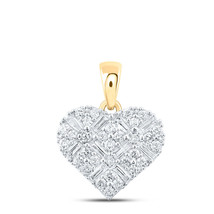10kt Yellow Gold Womens Round Diamond Heart Pendant 5/8 Cttw - £521.13 GBP