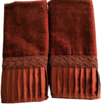 Avanti Glimmer Fingertip Towels Embroidered Braided Bathroom 11x18 Set o... - £28.99 GBP