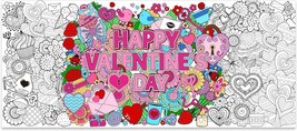 Jumbo Happy Valentine&#39;s Day Coloring Poster Valentines Giant Coloring Po... - £19.38 GBP