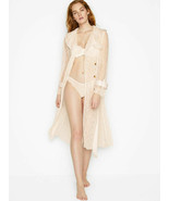 $200 Victoria’s Secret All Lace Trench Coat Lingerie Lace Robe Pink/Blus... - £117.67 GBP