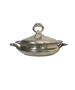 Vtg. Homan Silverplated Casserole Dish With Lid &amp; Handles 555 Special Metal - £23.29 GBP
