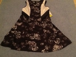 Prabal Gurung Target Dress Misses 14 Black &amp; White Floral Zip Back Cotton NWT - £23.14 GBP