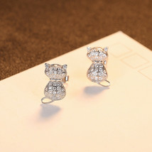 Earrings S925 Silver Earrings Cat Cartoon  - $21.00