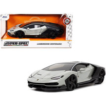 Lamborghini Centenario Gray and Matt Black "Hyper-Spec" Series 1/24 Diecast M... - $36.91