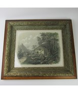 Antique Art Print The Old Homestead WH Chandler Framed Glass 28 x 24 RAR... - £159.86 GBP
