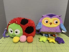 Kidsbooks Plush Ladybug And Owl Book Set Of 2 w/ Rattle Crinkle Sensory Books - $19.79