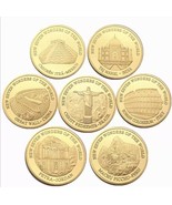 7 Wonders of the World Commemorative Gold Plated Souvenir Coins. - $55.49 CAD