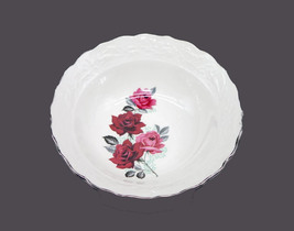 Georgian China Red Roses round vegetable serving bowl made in USA. Flaw. - £39.10 GBP
