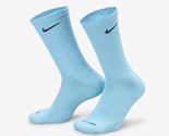 2 PAIR NIKE EVERYDAY PLUS Performance Crew DRI-FIT Socks BLUE WOMENS SIZ... - $23.75
