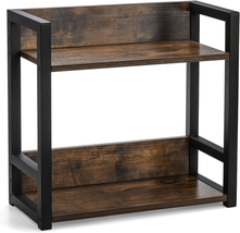 2 Tier Large Wood Countertop Shelf Organizer, 15.7X7X15 in Rustic Kitchen Counte - £30.76 GBP