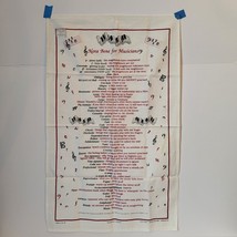 Vintage 19x30&quot; Tea Towel Nota Bene For Musicians P Hayward 1989 Nos Made In Uk - £13.44 GBP