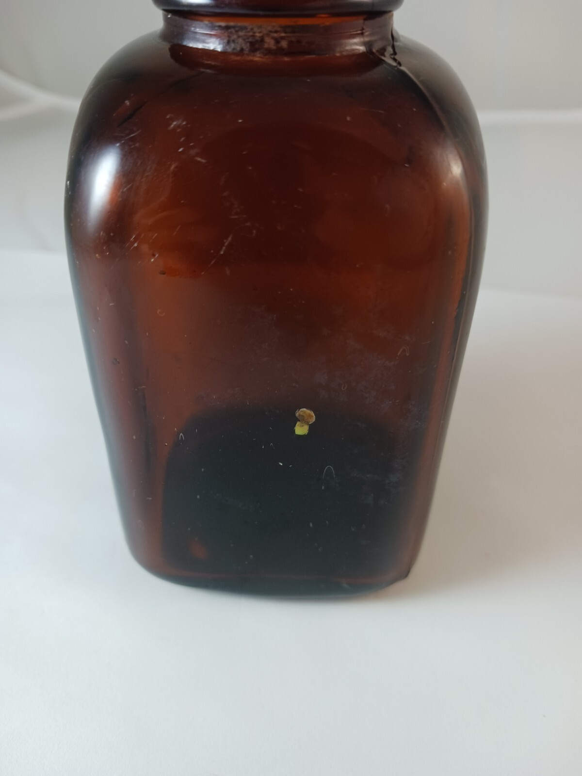 SNUFF JAR BROWN/AMBER, 2 DOT GLASS SNUFF JAR, VINTAGE Item image 7