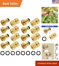 Durable 3/4 Inch GHT Brass Garden Hose Quick Connectors - 8 Set with Was... - $49.50