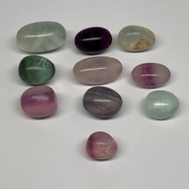 124.7g, 0.7&quot;-1.3&quot;, 10pcs, Multi Color Fluorite Crystal Tumbled Stones, B28730 - £12.65 GBP
