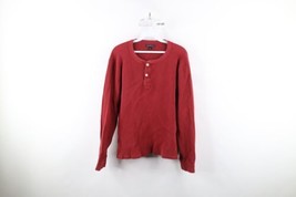 J Crew Mens Large Faded Blank Thermal Waffle Knit Long Sleeve Henley T-S... - $39.55