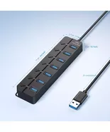 7-Port USB 3.0 Hub Splitter 5Gbps with Power Adapter - $5.77