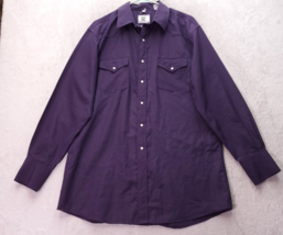 Corral West Ranch Wear Western Shirt Men&#39;s Large Purple Collar Pearl Sna... - $27.72