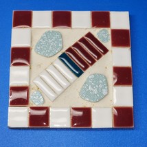 Mosaic Tile Trivet Hand Made &amp; Painted - Kitchen Farmhouse Home Decor Rustic - £10.27 GBP