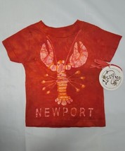 Lizzy Loo 12 Months 100% Cotton Hand Batiked LOBSTER NEWPORT T-Shirt Red... - £7.79 GBP