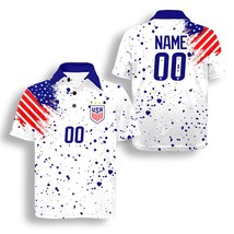 Custom Name USWNT Soccer Team FIFA Women&#39;s World Cup 2023 Kids&#39; Polo Shirt  - $39.99+