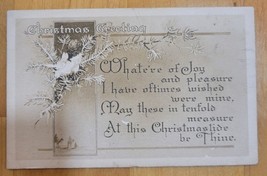 CHRISTMAS GREETING - POEM - 1910 GIBSON ART - c. 1907-1915 POSTCARD - £3.38 GBP