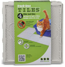 Van Ness Trackless Cat Litter Mat Tiles - Pack of 4 with Patented Quick Lock Tec - £23.59 GBP