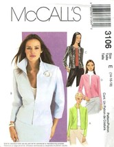 McCalls Sewing Pattern 3106 Lined Jacket Coat Blazer Misses Size 14-18 - £6.49 GBP