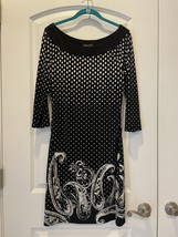 White House Black Market Black And White Sheath Dress Paisley Pattern Si... - $275.59 MXN